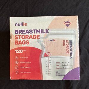nuliie Breastmilk Storage Bags 120 Count BPA Free Freezer Safe 8oz Sealed-AC158